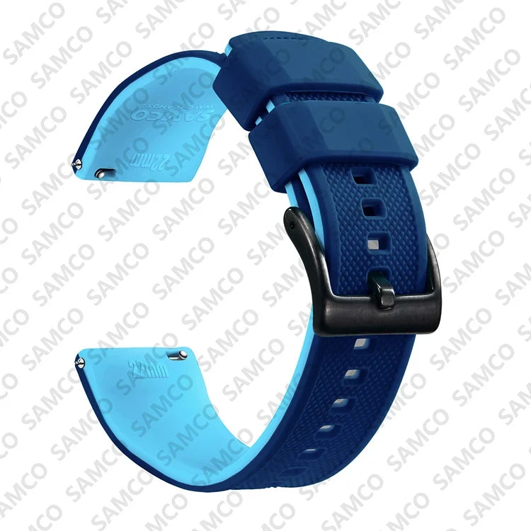 Quick-Release Silicone Watch Band - 18mm, 20mm and 22mm Rubber Replacement Strap for Huawei, Samsung Galaxy and Garmin Watches