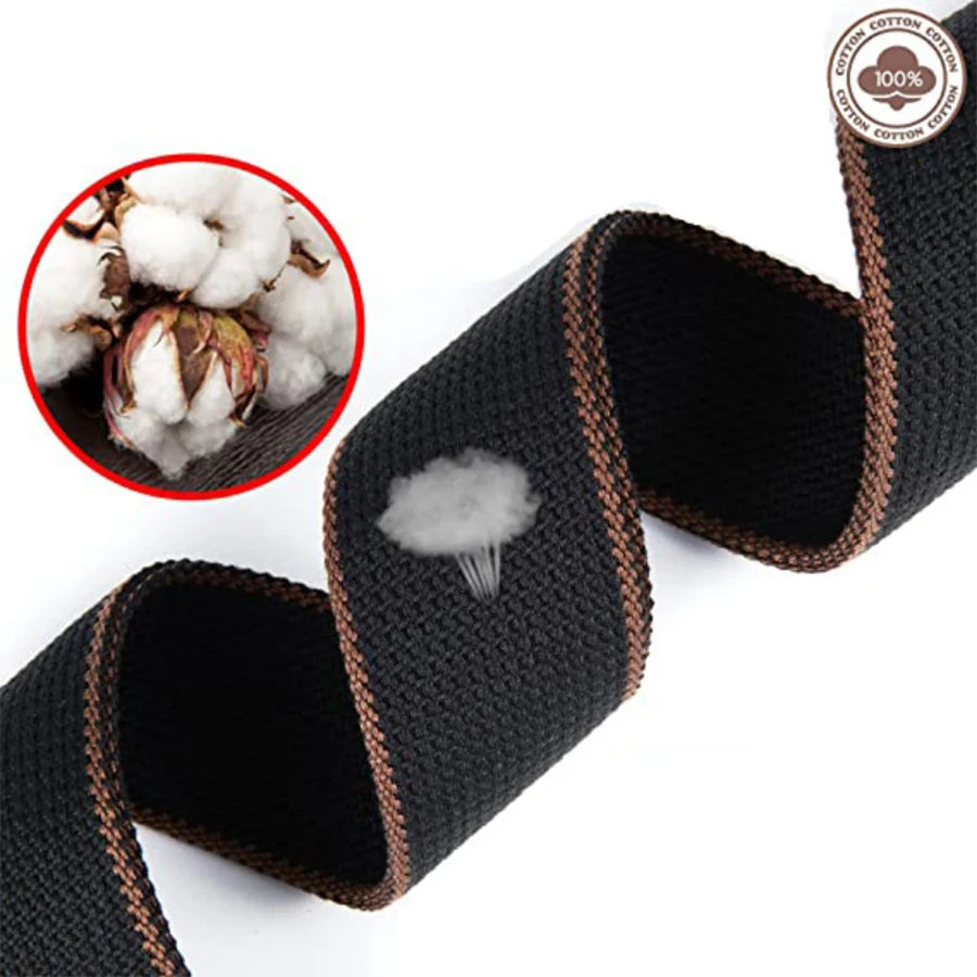 7Pcs Guitar Strap Set - Black PU Leather & Cotton Strap for Ukulele, Bass & Musical Instrument Accessories