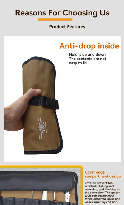 Oxford Cloth Portable Tool Roll – Foldable Wrench & Hammer Storage Pouch for Camping & Toolkit
