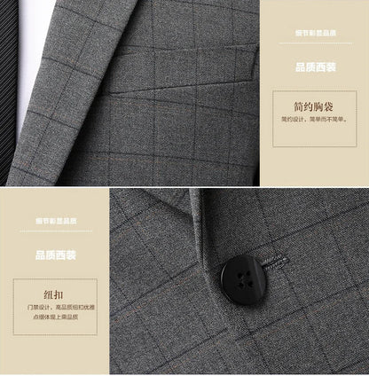 2023 Men’s Two-Button Wedding Suit — Korean Slim Fit Fashion Business Formal Two-Piece Set (Blazer + Trousers)