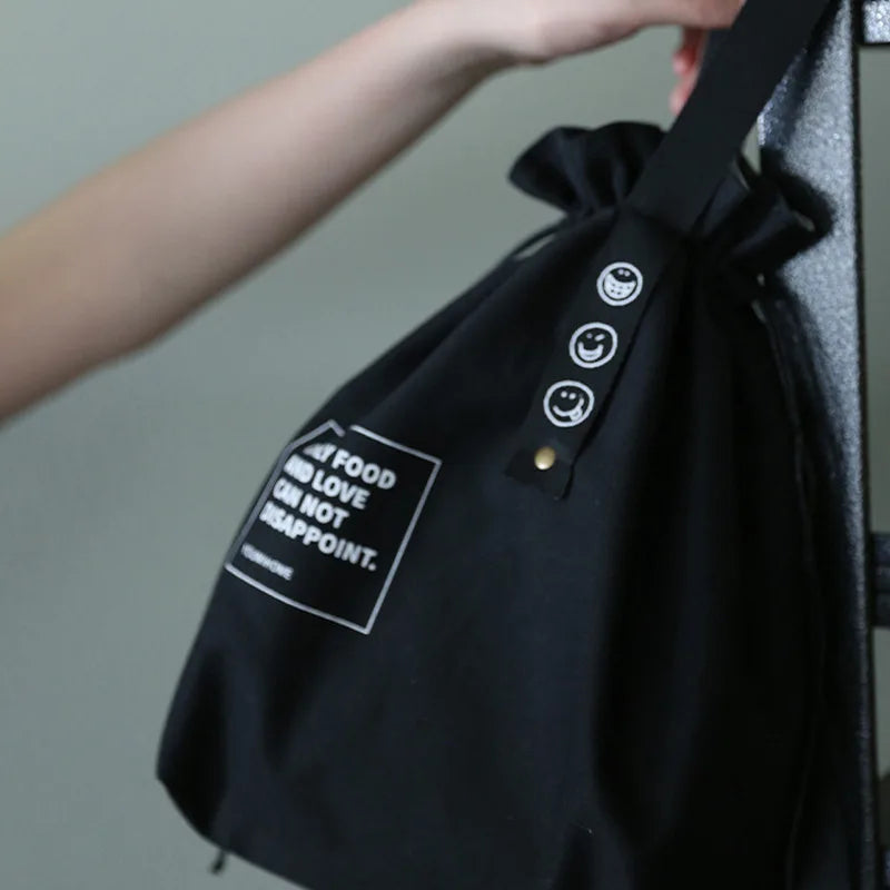 Canvas Lunch Bag – Portable Bento Box Handbag for Outdoor Picnic, School, and Food Storage, Fresh-Keeping Tote Accessory
