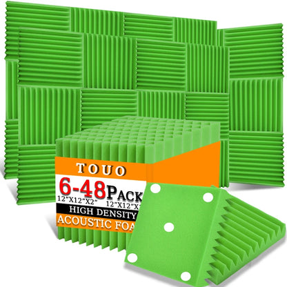 TOUO Acoustic Foam Panels - Sound Absorbing Wall Tiles for Studio Recording, Home Theater & Noise Reduction Treatment