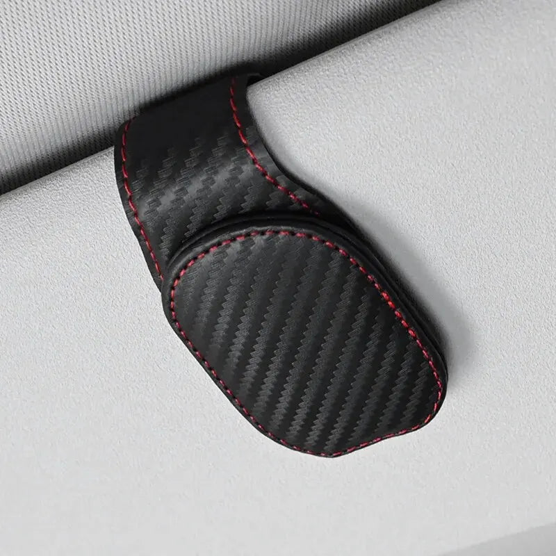 Universal Car Sun Visor Glasses Holder Clip – Magnetic Leather Eyeglass Hanger Storage Organizer Auto Accessories