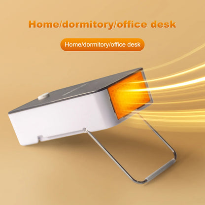Portable Electric Desktop Space Heater - Mini Warm Air Fan, Hand Warmer & Compact Winter Heating for Home, Dormitory and Office Use