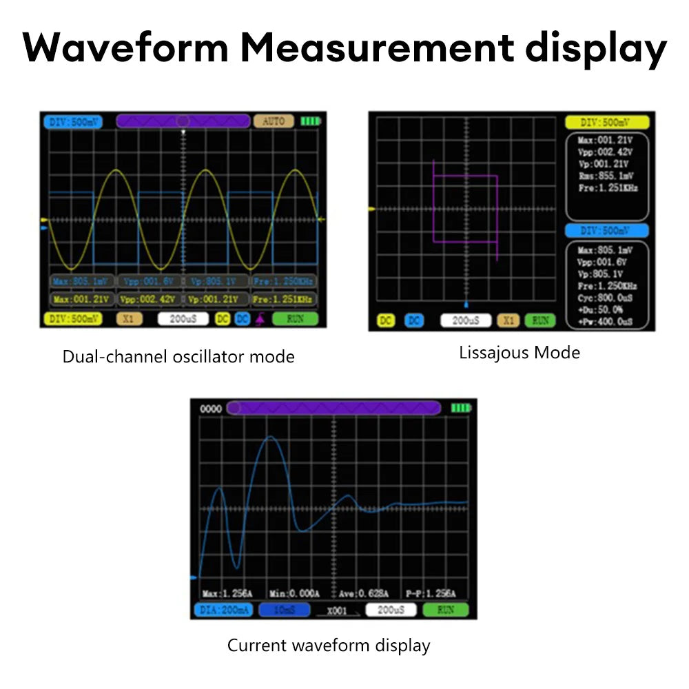 SCO2 Dual Channel Digital Oscilloscope – 50MHz PWM, 10MHz Sampling Rate, 2.5KSa/s for Electronic Repair