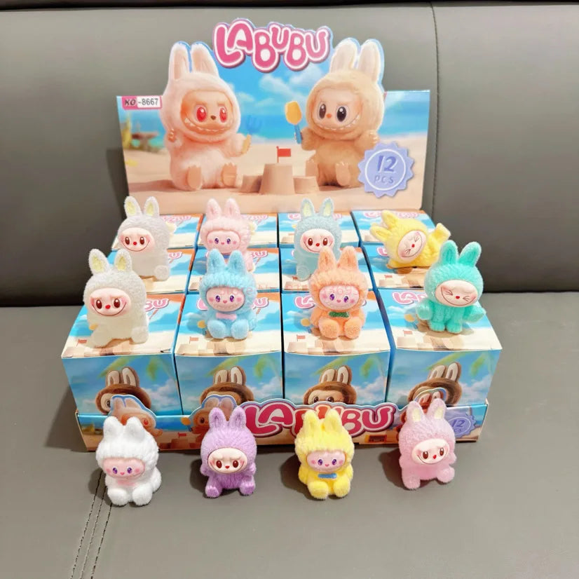 12pcs V3 Big Into Energy Cartoon Flocking Blind Box Cute Doll Desktop Ornaments Surprise Gifts for Kids