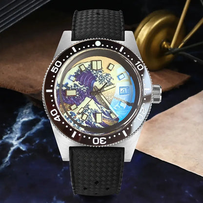 Tandorio 41mm 62MAS Automatic Diver's Watch – NH35A, 300M Water Resistance, Ceramic Bezel, Green Lume, Sapphire Glass