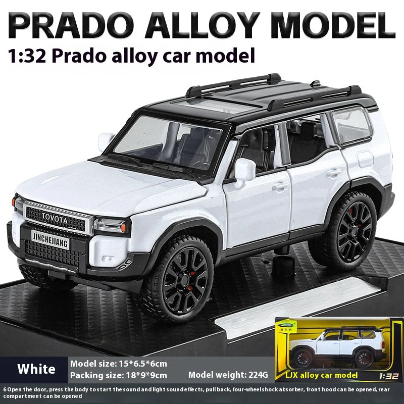 1:32 Toyota Prado Land Cruiser Alloy Diecast Model Car – Off-Road Toy for Kids & Collectible Gift