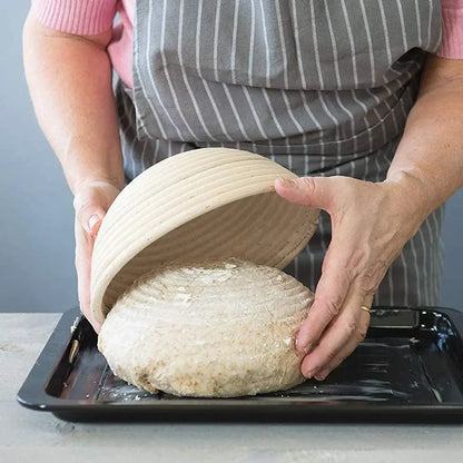 Handmade Natural Rattan Bread Proofing Basket — Wicker Dough Fermentation Banneton for Sourdough Baking