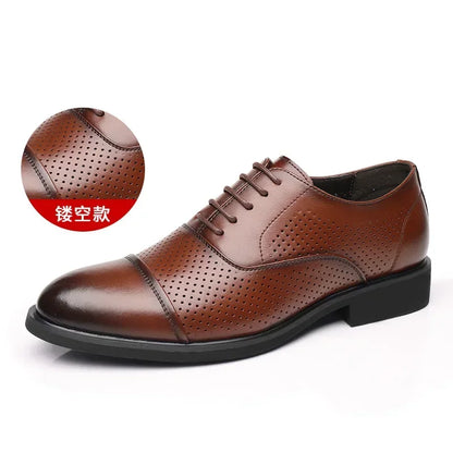 Men's Elevator Dress Shoes - 6CM Heightening Leather Business & Wedding Shoes Size 37-46