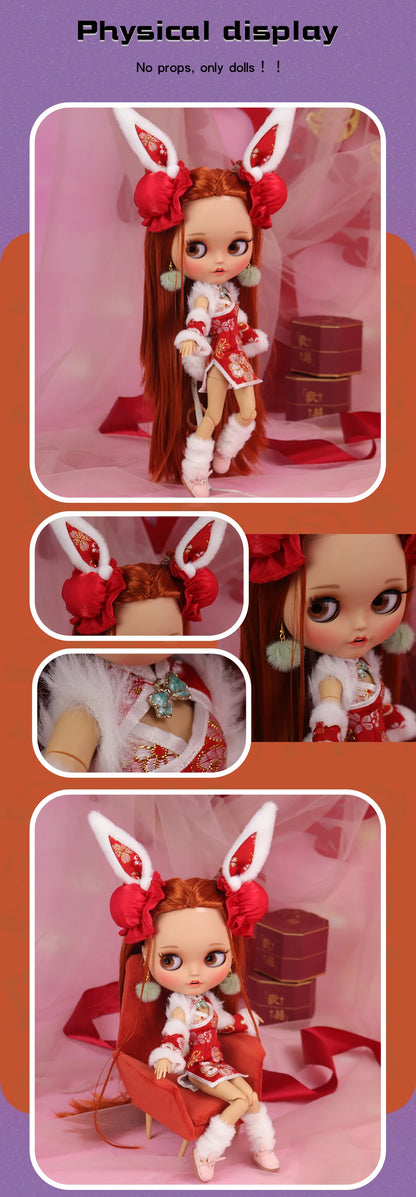 ICY DBS Blyth Doll – 1/6 Joint Body BJD Anime Girl with Tan Skin, Matte Face & Pouting Mouth OOAK OB24