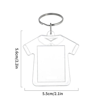 Clear Acrylic Photo Frame Keychains – Blank Rectangle Keyrings for Double-Sided Photos, DIY Supplies (5-100PCS)