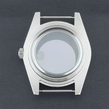 Neiton 36mm/39mm Silver Watch Case - Sapphire, Bevel Edge, 316L Stainless Steel for NH35, NH36, NH34 Movements