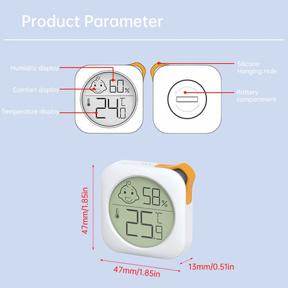 Mini Indoor Thermometer & Hygrometer - LCD Digital Temperature and Humidity Meter for Home, Office & Desktop Use