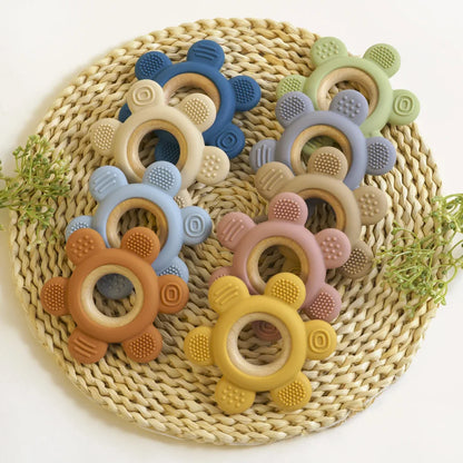 Baby Silicone Teether Necklace - Rudder Shape BPA Free Sensory Chewing Toy for Infant Teething Relief