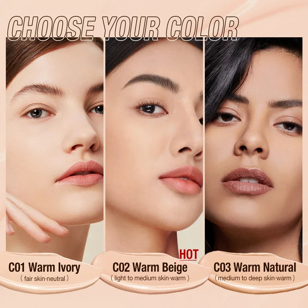 O.TWO.O Liquid Foundation Cream – 30ml High Coverage Waterproof Makeup Base with SPF30 Concealer