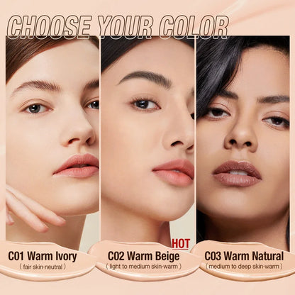 O.TWO.O Liquid Foundation Cream – 30ml High Coverage Waterproof Makeup Base with SPF30 Concealer