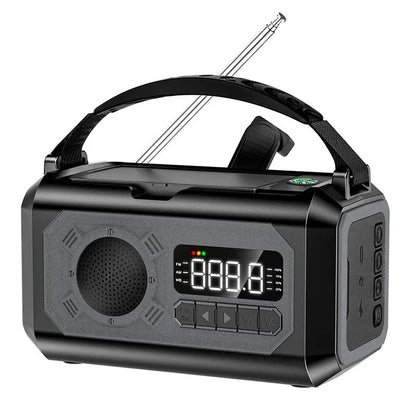 12000mAh AM/FM/NOAA Weather Radio – Solar Hand Crank Portable Emergency Radio with 2 Solar Panels, Reading Lamp for Camping