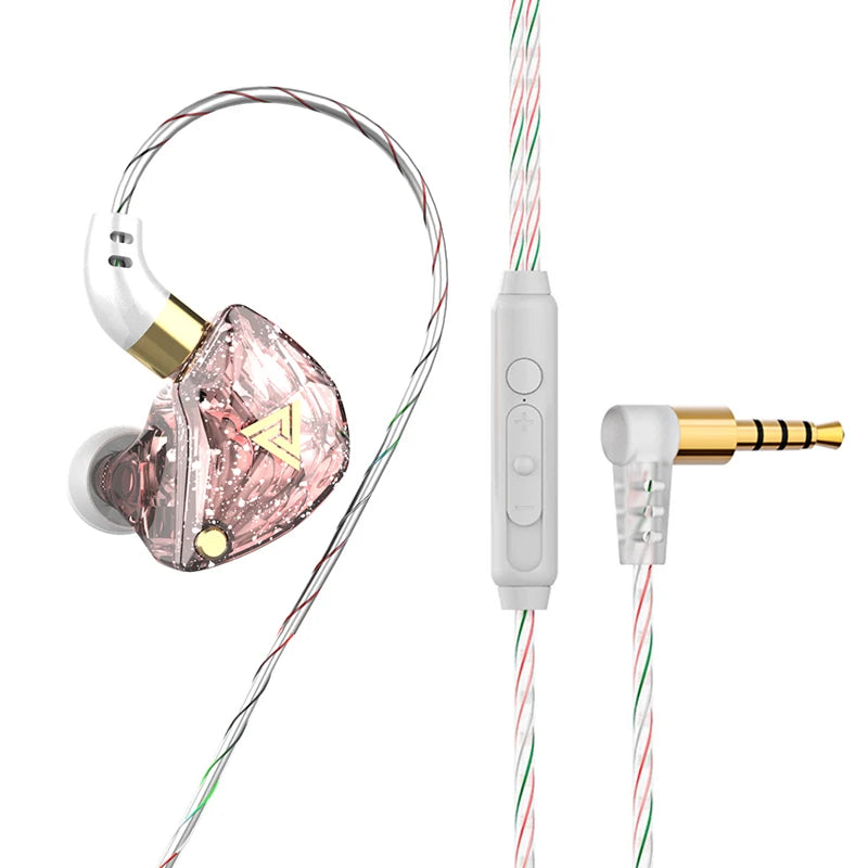 QKZ AK3 Wired Earphones - HiFi Bass Headphones with Microphone for Gaming, Sports & Music
