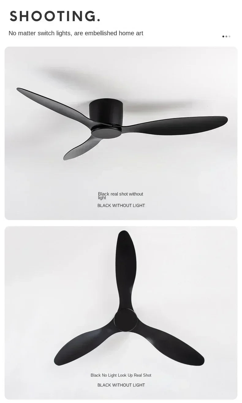 LED Ceiling Mounted Fan Light - Nordic Style Decorative Ceiling Fan for Living Room, Restaurant, and Minimalist Household Use