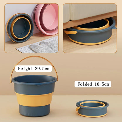 Portable Foldable Silicone Bucket - 5/10/17L Collapsible Basin for Camping, Laundry, Car Wash, Fishing & Household Use