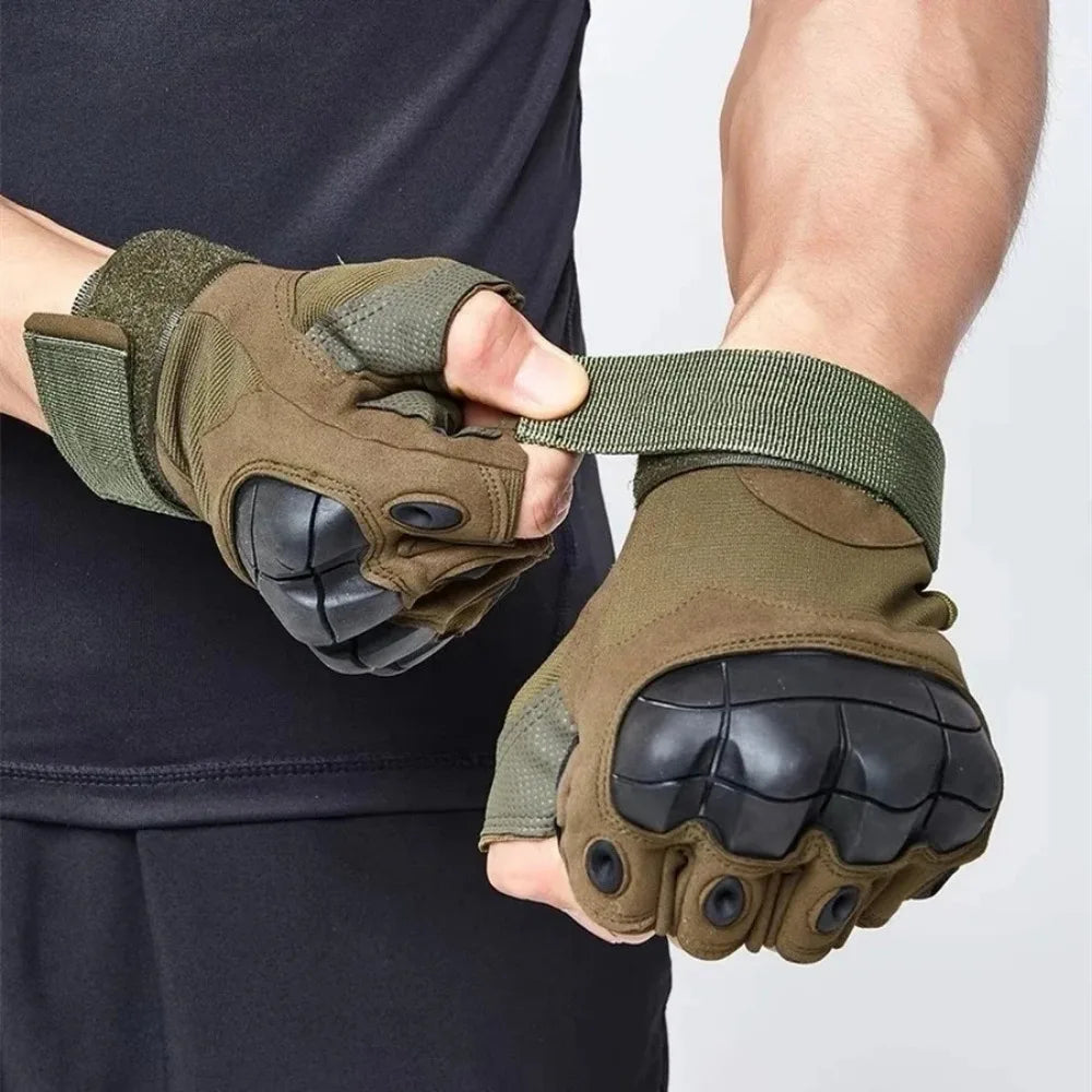 Tactical Half Finger Gloves – Paintball, Airsoft, Combat, Anti-Skid, Full Finger Bicycle Gloves, Protective Gear for Men