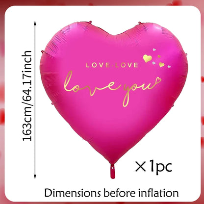 Oversized 63-Inch “Love You” Aluminum Foil Balloon – Romantic Valentine’s, Wedding, Anniversary & Birthday Party Decoration