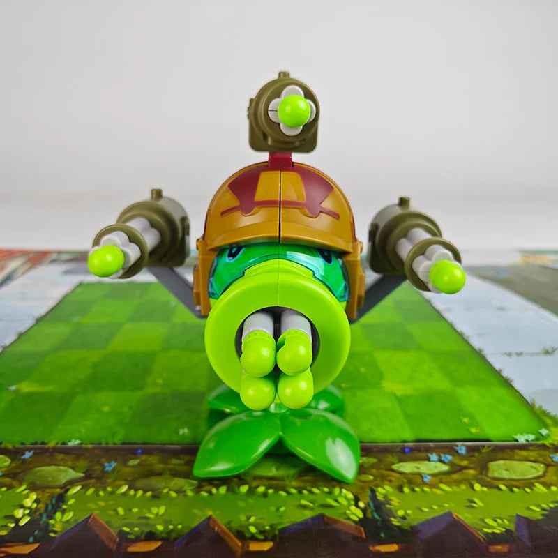 Plants vs Zombies Gatling Pea Shooter & Egyptian Zombie Toy Set – Full Game Scene Figures for Kids Gift