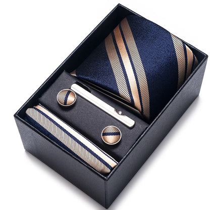 Men’s Tie and Pocket Square Gift Set – 2023 Mixed Colors Paisley Necktie in Box, Wedding Suit Accessory