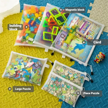 8pcs Zipper Mesh Storage Bags – 3 Sizes Waterproof Clear Document & Travel Organizer Pouches with Zipper for Office Supplies