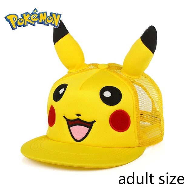 Pikachu Anime Baseball Cap - Adjustable Cartoon Cosplay Hat for Men, Women & Kids Sports Hip Hop Style Gift