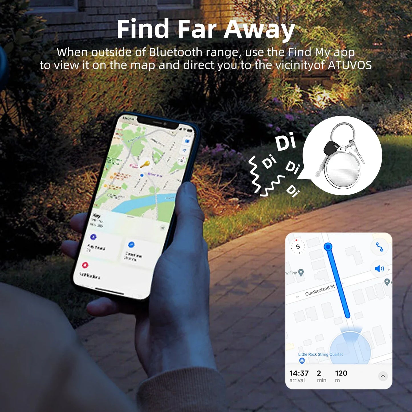 Mini GPS Tracker for Apple iOS Find My App – Smart Bluetooth Wallet, Bike & Bag Locator Anti-Loss Tag Tracker
