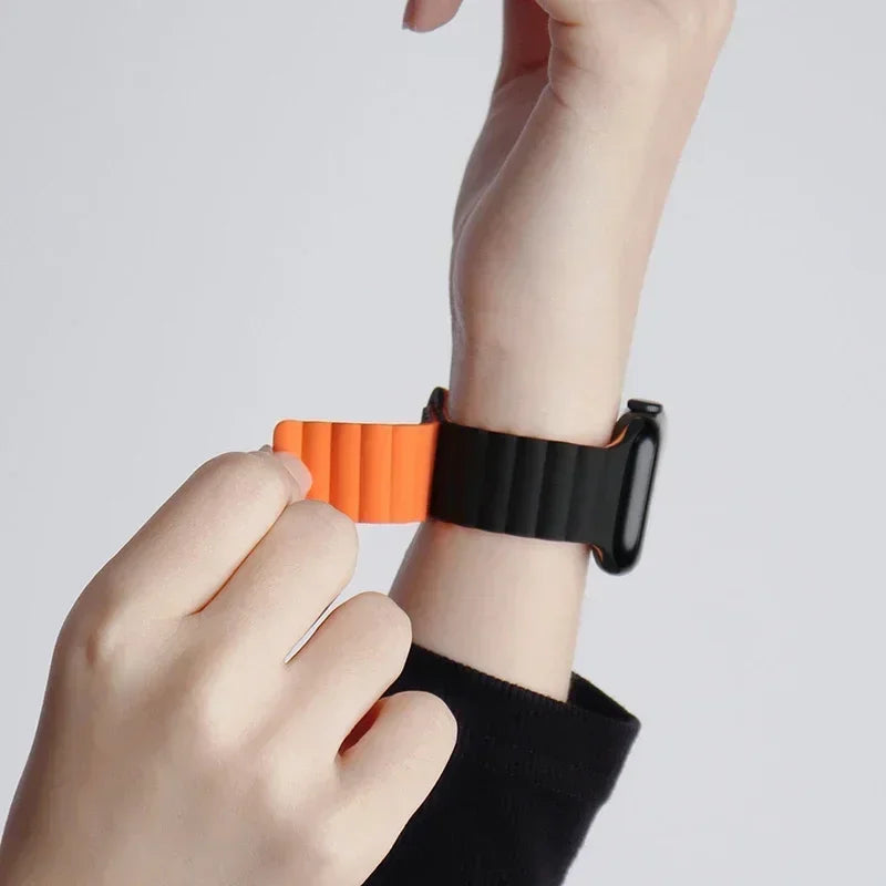 Magnetic Strap for Apple Watch – Silicone Sport Bracelet for 38mm, 40mm, 41mm, 42mm, 44mm, 45mm, 49mm iWatch Series Ultra 9, 8, 7, 6, 5, SE