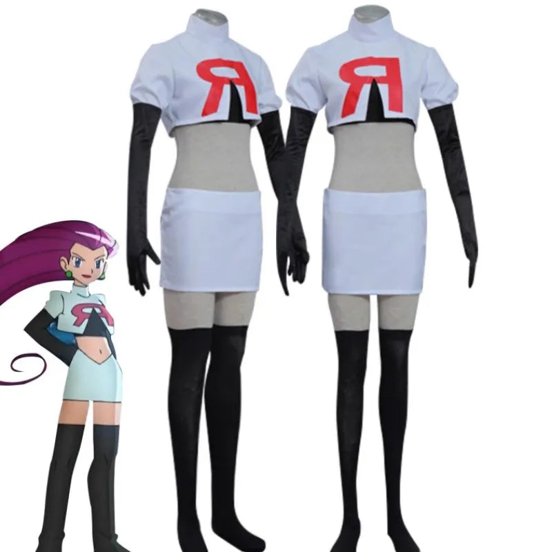 Anime Jessie & James Cosplay Costume – Team Rocket Full Set for Men & Women, Halloween Outfit