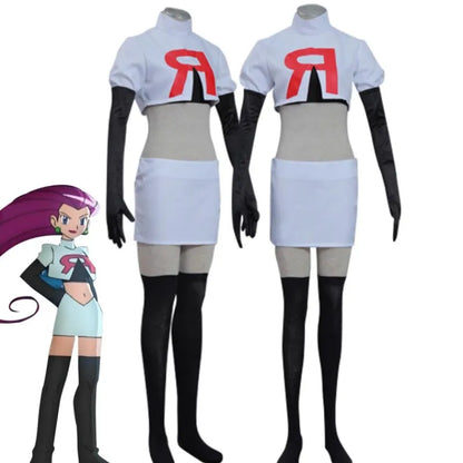 Anime Jessie & James Cosplay Costume – Team Rocket Full Set for Men & Women, Halloween Outfit