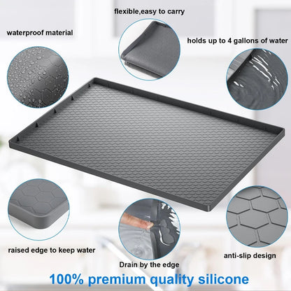 Waterproof Under Sink Mat | Flexible Silicone Cabinet Liner & Protector for Kitchen & Bathroom