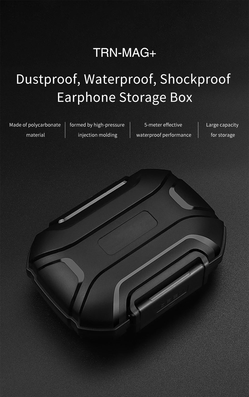 Earphone Accessories Hard Case – Waterproof, Shockproof, Dustproof Portable Storage Bag with Large Capacity