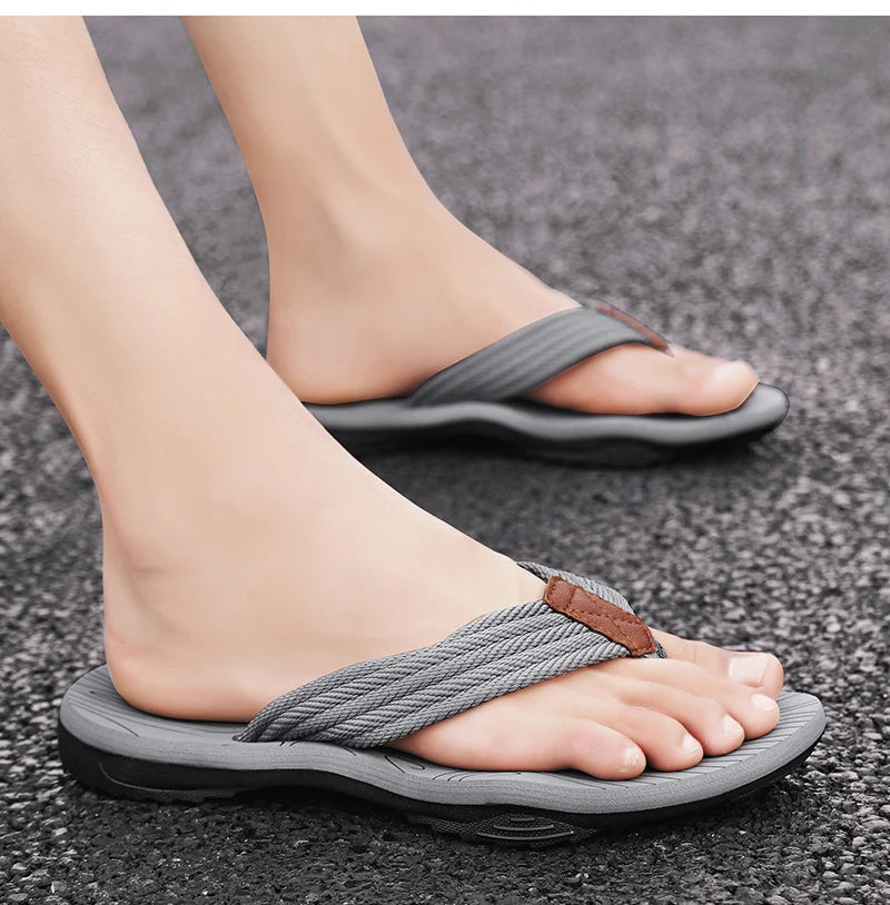 High Quality Men's Flip Flops – Fashion Summer Beach Slippers, Breathable & Thick Sole Casual Outdoor Sandals