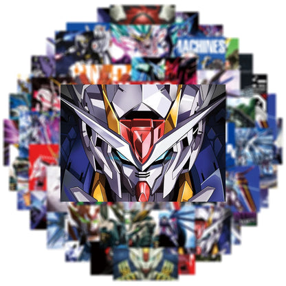 10/30/50PCS Gundam Anime Stickers - Waterproof Cartoon Decals for Cars, Motorcycles, Luggage, Guitars & DIY Crafts