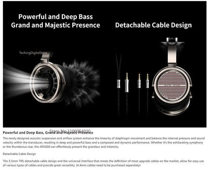 Original Aune AR5000 Full-Size Open-Back Headphones - MLD Dynamic Driver, Hi-Fi, Hi-Res Audiophile Sound