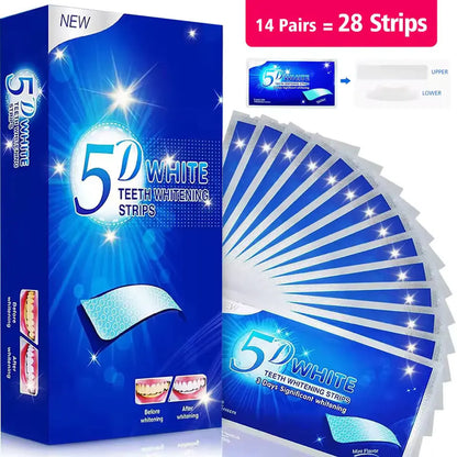 7/14/28-Pair Teeth Whitening Strips - 5D/9D Whitening Treatment with Reduced Sensitivity for a Brighter Smile