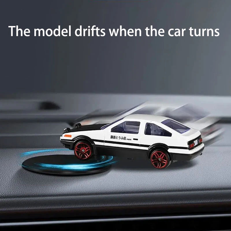 Car Dashboard Ornament — Lightning McQueen & AE86 Drift Rotating Auto Decoration for Center Console