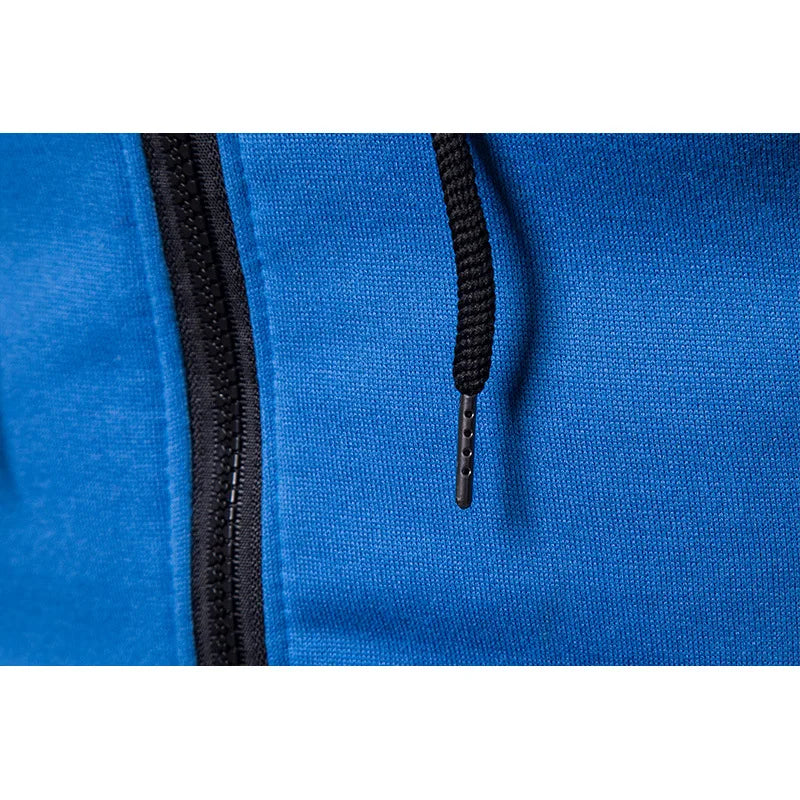 Men's Fleece Tracksuit Set – Solid Color Zip-Up Hoodie & Joggers | 2023 Fall/Winter Casual Sportswear