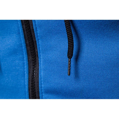 Men's Fleece Tracksuit Set – Solid Color Zip-Up Hoodie & Joggers | 2023 Fall/Winter Casual Sportswear