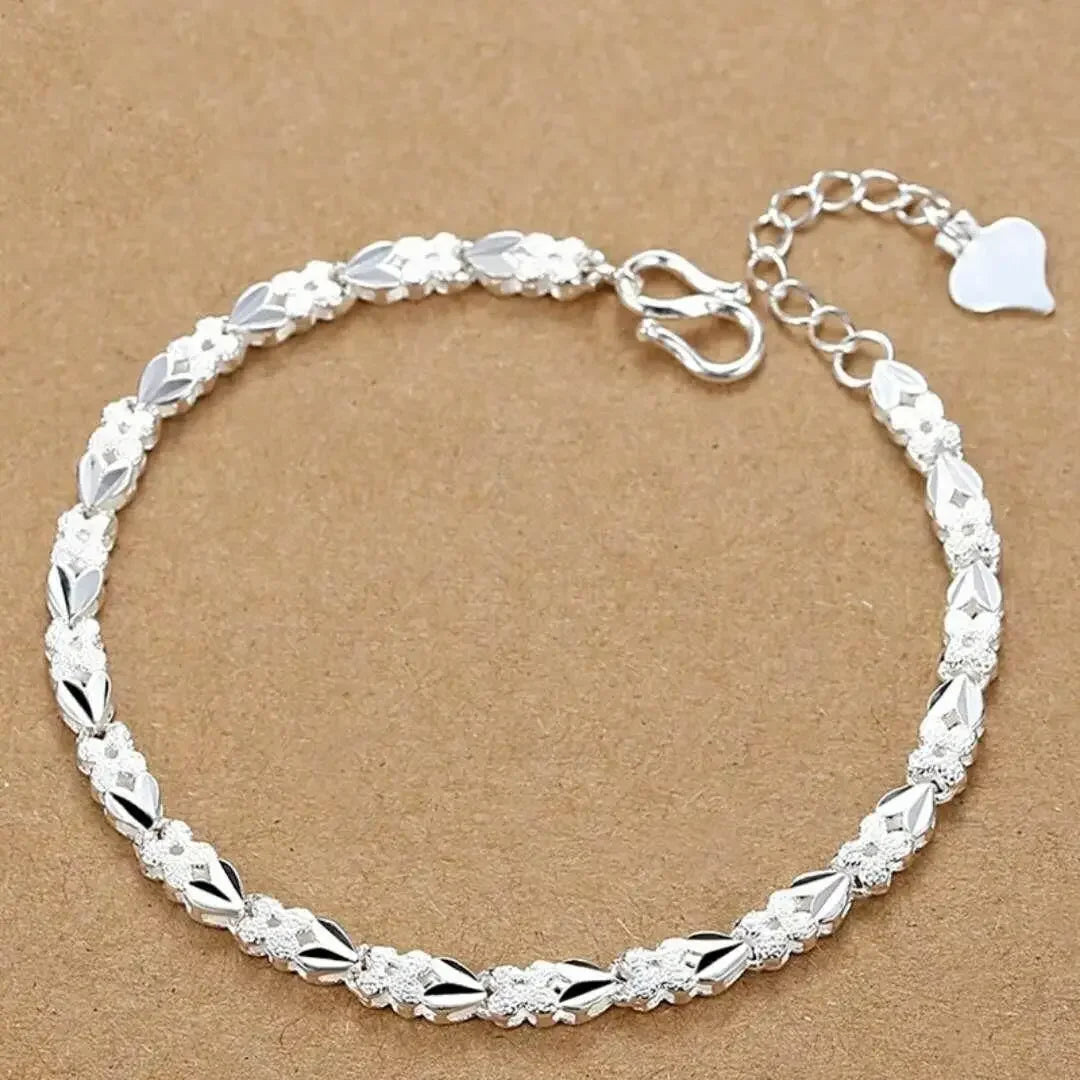 Fine 925 Sterling Silver Chain Bracelet – Solid Charm Jewelry for Women & Men, Party, Wedding & Fashion Gift