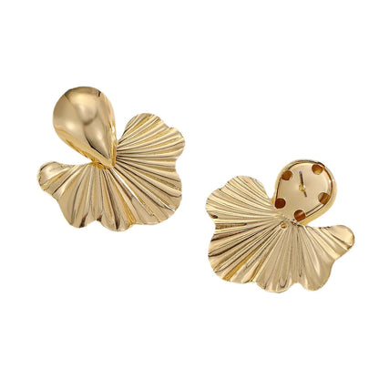 KMVEXO Punk Geometric Stud Earrings – Vintage Apricot Leaf Jewelry for Women 2024