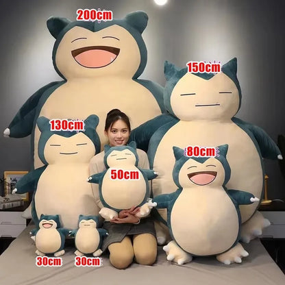 Aoger Giant Snorlax Plush Toy 150/200cm – Kawaii Soft Leather Shell Pokemon Pillow Gift for Kids