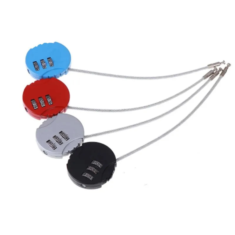 3-Dial Combination Padlock | Metal Code Lock for Suitcases, Luggage & Anti-Theft Mini Coded Lock (4x4cm)