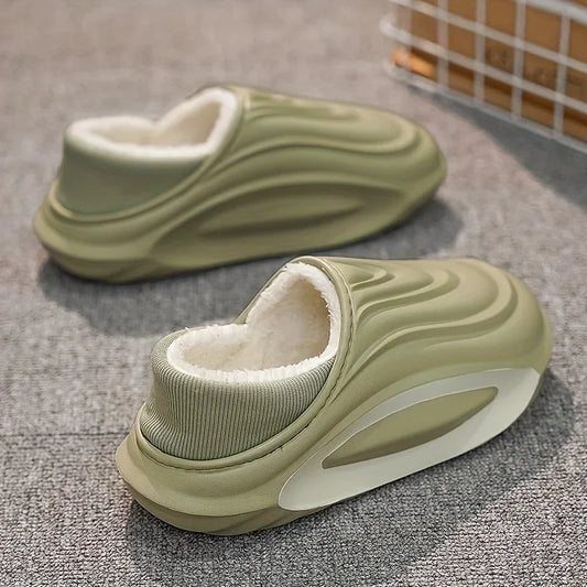 Winter Lined EVA Slippers - Thick Warm Slip Resistant Indoor Outdoor Home Shoes