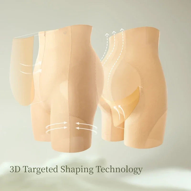 SUJIIN Seamless High Waist Shapewear Shorts for Women - 3D Butt Lifting Tummy Control Body Shaper
